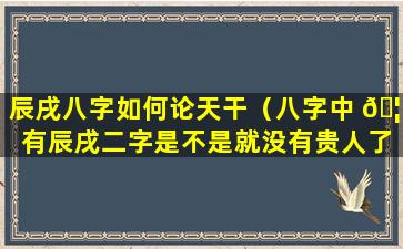 辰戌八字如何论天干（八字中 🦆 有辰戌二字是不是就没有贵人了）